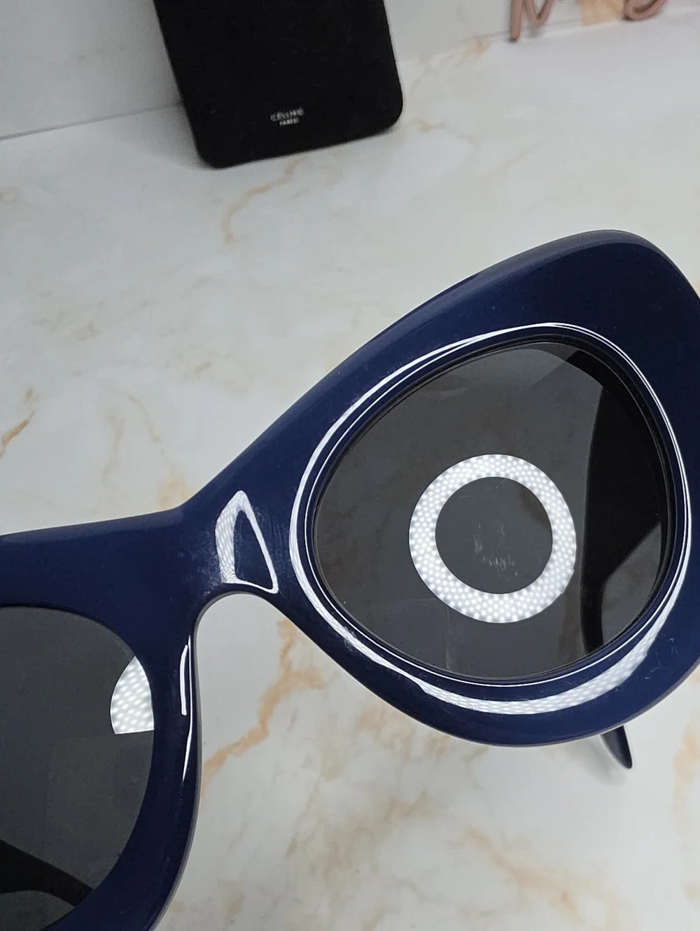 Celine Papillon Oversized Cat Eye Sunglasses Navy With Case
